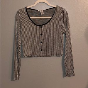 black and white striped long sleeve